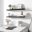 Wood Floating Shelves for Wall Decor, Rustic Wall Shelves for Bedroom Bathroom Kitchen Living Room, Set of 4 Black 36 Inch by CozyNest Decor