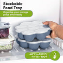 KeaBabies Silicone Food Freezer Trays with Lid, 2oz x 10 Pods Baby Food Storage Containers, Easy Puree Meal Prep, Breast Milk Silicone Freezer Molds, Dishwasher, Microwave Safe, BPA-Free (Slate) by TinyTreasures Baby Boutique