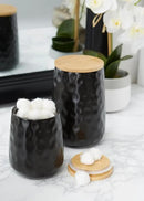 DII Kitchen Accessories Collection, Textured Matte Ceramic Canister Set, Black Dimple, 2 Piece by CozyNest Decor