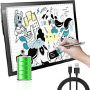 KIVOTAC A4 Rechargeable Light Pad, Portable LED Light up Box Ultra-Thin Dimmable Battery Powered Bright Copy Board for Weeding Vinyl, Sketching,Drawing,Tracing and Diamond Art by TinyTreasures Baby Boutique
