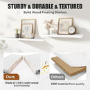 Floating Wall Shelves 4-Pack - Rustic White 16-inch Wooden Wall Shelves for Storage and Décor, Multi-Functional and Easy to Install for Living Room, Bedroom, and Kitchen by CozyNest Decor