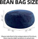 Bean Bag Chair 4Ft, Memory Foam Filled, Large Beanbag Chairs for Adults and Teens, Soft Sofa with Removable Flannel Cover, Round Couch for Living Room Bedroom College Dorm (Blue, 4FT-47×47"×24") by CozyNest Decor