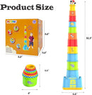 MOONTOY Stacking Cups Baby Toy Set, 19pcs Baby Stacking Toys for Toddlers 1-3, Shape Sorter Stackable Blocks Games Nesting Sorting Toys 6-12 Months 1 Year Old Easter Basket Stuffers Birthday Gift by TinyTreasures Baby Boutique
