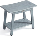Large Shower Bench Seat, HDPS Shower Stool for Inside, Waterproof Spa Bath Chair for Shaving Leg, Weather Resistant/Non-Slip, Indoor/Outdoor Use, No Maintenance, Gray by TinyTreasures Baby Boutique