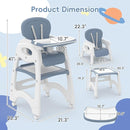 Xilingol 8 in 1 Convertible Baby High Chair W/Wheels, Baby Feeding Chair W/Adjustable Backrest & Removable Dual Tray, Building Block Table & Chair Set, HighChair for Babies & Toddlers (Blue) by TinyTreasures Baby Boutique