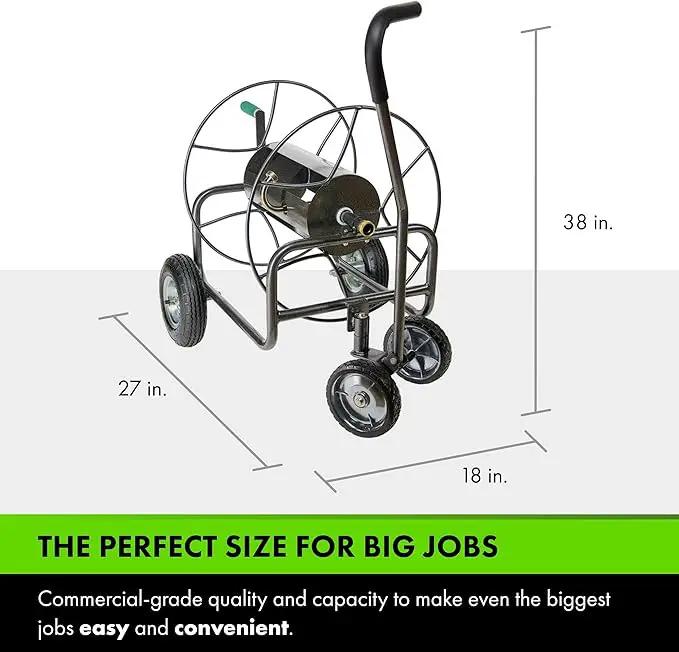 Yard Butler Hose Reel Cart - Heavy Duty Metal with Wheels for Gardens, Lawns, and Outdoor Use, 400 ft, photo 2 of 7