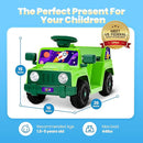 6V Toddler Ride On Car Interactive Electric Car with Horn LED Front Light Rear Storage Stellar Galaxy Theme Perfect for Boys & Girls 18+ Months Safe & Fun for Little Explorers(Green Space) by TinyTreasures Baby Boutique