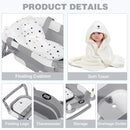 MoreFeel Collapsible Baby Bathtub for Newborn with Thermometer & 1 Hooded Towel & 1 Soft Floating Cushion,Portable Travel Bathtub with Drain Hole, Durable Foldable Baby Tubs for Infants to Toddler by TinyTreasures Baby Boutique