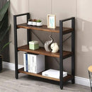 Natural Real Solid Wood Bookcase,3 Tier Metal and Wood Open Book Shelf Storage Farmhouse Wide Etagere Bookcase for Office Living Bedroom by CozyNest Decor