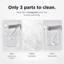 Carepod Mini 21P Ultrasonic Cool Mist Humidifier for Bedroom, Quiet & Safe for Baby, Transparent, Only 3 Washable Parts & Easy to Clean, Filter-Free, Automatic Shut-off, Lasts 20Hrs (0.74Gal/2.8L) by TinyTreasures Baby Boutique