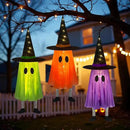 DAZONGE Halloween Decorations Outdoor, 3 Packs Hanging Ghost Halloween Decor with String Lights Battery Operated, Ghost Decor with with Hat for Home Yard Porch by CozyNest Decor
