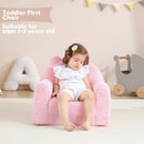 Toddler Chair,Sherpa Bear Kids Chair,Toddler Couch Fold Out,Children Reading Chair,Flip Out Kids Couch,Toddler Sofa Convertible for Age 1-3(Pink Bear) by TinyTreasures Baby Boutique