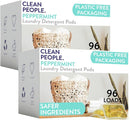 Clean People Laundry Detergent Pods - Recyclable Packaging, Hypoallergenic, Stain Fighting - Ultra Concentrated, Laundry Soap - Peppermint, 192 Pack by TinyTreasures Baby Boutique