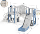 XJD 9 in 1 Toddler Slide Set, Kids Slide for Toddlers Age 1+, Toddler Climber Slide PlaySet with Basketball Hoop and Ball,Outdoor Indoor Playground for Toddlers 1-3 (Blue) by TinyTreasures Baby Boutique