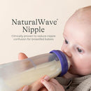 Lansinoh Anti-Colic Glass Baby Bottles, 8 Ounces, 4 Count Bottles for Feeding, Baby Essentials, Includes 4 Medium Flow Nipples, Size M by TinyTreasures Baby Boutique