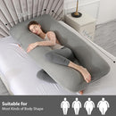 Amagoing Pregnancy Pillows with Cooling Cover, U-Shape Full Body Pillow for Sleeping, Support for Back, Legs, Belly, HIPS for Pregnant Women, Maternity Pillow for Adults, Dark Grey Cooling by TinyTreasures Baby Boutique
