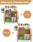 Kalolary Potting Bench for Outside Garden Potting Table with Storage Cabinet Foldable Shelf Multipurpose Garden Workstation Wooden Outdoor Potting Bench for Patio Garden Horticulture by GreenHaven Gardens