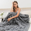 UKELER Soft Faux Fur Throw Blanket Large Solid Reversible Shaggy Blanket Plush Thick Fluffy Blankets Throws for Bed, Couch, Sofa, Office, Camping 60''x80'' Dark Grey by CozyNest Decor