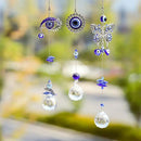 3pcs Evil Eye Suncatchers with Crystal Prism Balls Window Hanging Decoration Ornament Sun Catchers Rainbow Maker Pendant by GreenHaven Gardens