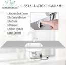 SinkTop Air Switch Kit (Long Full Brass Button) for Garbage Disposal, Cordless Chrome by CozyNest Decor