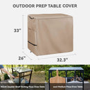 Outdoor Pizza Oven Table Cover for Nuuk Three-Shelf Heavy Duty Rolling Outdoor Pizza Oven Table and ooni Pizza Oven Stand Modular Table,600D Heavy Duty Waterproof Cover,Khaki by GreenHaven Gardens