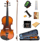 1/4 Size Violin for Kids, Beginners, Students, Solid Spruce Top, Maple Back Fiddle with Brazilwood Bow, Tuner, Hard Case, Shoulder Rest & More, Perfect Handcraft Gift by TinyTreasures Baby Boutique
