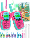Walkie Talkies for Kids, 3 Miles Long Range 22 Channels 2 Way Rechargeable Kids Walkie Talkie with Flashlight for Camping Hiking Indoor Outdoor Toy 3 4 5 6-12 Boy Girl Birthday Gifts 2 Packs by TinyTreasures Baby Boutique