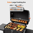 KEYO GRILL 24-Inch Movable Charcoal Grill, Dual Venting System Large BBQ Grills with Height Adjustable Charcoal Pan, Foldable Side Tables Outdoor Barbecue Grill for Backyard and Camping Grilling by GreenHaven Gardens