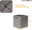 DULLEMELO Square Storage Cubes Baskets for Gifts Empty, 11 inch Cube Stroage Bins Linen Closet Organizers and Storage Baskets for Toy Nursery Shelves Bedroom Storage(4 Pack - 11" Grey) by TinyTreasures Baby Boutique
