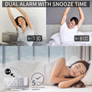 Projection Digital Alarm Clock for Bedrooms, Clock Radio on Ceiling, USB Charger Port, Temperature & Humidity Display, 7.3” Large Mirror LED Display,12/24H,Snooze,Dual Loud Alarm Clock- 4 Dimmer by TinyTreasures Baby Boutique