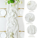 Sioloc Ivory White Cream Cheesecloth Table Runner Fall Autumn Decor for Home 10ft Table Cloth for Tea Wedding Birthday Party Baby Bridal Shower Halloween Thanksgiving by CozyNest Decor