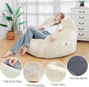 Giant Bean Bag Chair, Oversized Bean Bag Chairs for Adults and Kids, Gaming Chair Stuffed Memory Foam | Storage | Non-Slip, Removable Bean Bag Sofa Comfy Chair for Bedroom, Livingroom (Beige) by CozyNest Decor