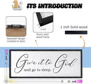 Give It To God And Go To Sleep Sign Wall Decor 40x15 Inch Large Farmhouse Master Bedroom Above Bed Hanging Wall Art Rustic Guest Room Wood Framed Over Bed Wall Decoration (Black) by CozyNest Decor