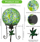 10 Inch Glass Gazing Ball, with 9.4" Tall Metal Gazing Globe Stand, Glass Balls Display Holder Set for Outdoor Garden Lawn Yard Decoration, Bright Summer Burst by CozyNest Decor