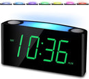 Alarm Clock for Bedroom, 7.5" Large Display LED Digital Clock with 7 Color Night Light,USB Phone Charger,Dimmer,Battery Backup,Easy to Set Loud Bedside Clock for Heavy Sleepers Adult Teen Kid Boy Girl by TinyTreasures Baby Boutique