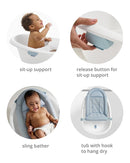 Skip Hop Baby Bath Tub 4-in-1 Grow with Baby Infant to Toddler Bathtub with Supportive Sling and Sit-Up Support Wave Age 0m+ by TinyTreasures Baby Boutique