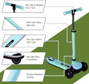 3-Wheel Light-Up Kids Scooter, 20 Different Light Patterns,Three Adjustable Heights,Lean to Steer, Balance Scooter for Ages 3-8 by TinyTreasures Baby Boutique
