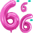 GOER Hot Pink Foil Balloons Number 6,Huge Number Balloons for 6th Birthday Party Supplies Anniversary Decorations(3 pcs,42 inch,32 inc,16inch) by TinyTreasures Baby Boutique