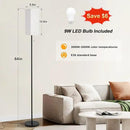 Ambimall Floor Lamp with 3 Color Temperatures Bulb & Pull Chain Switch, 64" Standing lamp, Beige Square Shade & Black Pole by CozyNest Decor