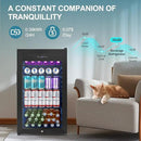 Beverage Refrigerator Cooler, 128 Cans 3.2 Cu.Ft Mini Fridge Glass Door for Drink Beer Soda Wine, Small Fridge with 4 Adjustable Removable Shelves for Kitchen, Bedroom, Office, Bar, Gaming Room, Black by CozyNest Decor