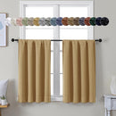 Simplebrand Ava Gold Short 36 Inches Blackout Curtain 2 Panels Set, Half Window Rod Pocket Privacy Curtain Tiers for Kitchen, Curtains Blackout for Bathroom Shades, W40 x L36 Inch, Gold by TinyTreasures Baby Boutique