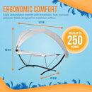 Island Retreat Sea Breeze Steel Frame Hammock Lounge Chair with Canopy - Luxury Shaded Hammock with Stand for Outside - Boho Style Beach Chair with Adjustable & Removeable Canopy - Black & Champagne by GreenHaven Gardens