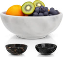 Gusto Nostro 8" Luxury White Marble Decorative Bowl for Coffee Table - Elegant Modern Fruit Bowl for Kitchen Counter - Heavy Stone Entryway Catch all for Keys, Jewelry, Potpourri Holder - Medium Size by CozyNest Decor
