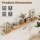 Axeman 55 inch Floating Shelves for Wall - 8'' D Live Edge Rustic Solid Elm Wood Floating Shelves Wall Mounted, Hanging Shelves with Invisible Bracket for Living Room Bedroom Kitchen, Natural by CozyNest Decor