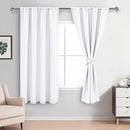 XWZO Blackout Curtains for Bedroom 63 inch Length Room Darkening Thermal Insulated Rod Pocket Curtains for Living Room with Tiebacks,White,W42 x L63,Set of 2 by TinyTreasures Baby Boutique