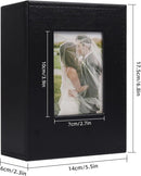 RECUTMS Small Photo Album 4x6 52 Photos, Mini Photo Book Leather Cover with Front Window, 26-Sheet Holds 52 Pictures, Artwork or Postcards Storage for Wedding Family Baby Vacation(Black) by TinyTreasures Baby Boutique