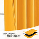 MIULEE Yellow Back Tab Blackout Curtains 90 Inches Long 2 Panels Set for Living Room Bedroom Privacy, Rod Pocket/Pinch Pleat Thermal Insulated Room Darkening Pleated Light Blocking Drapes by TinyTreasures Baby Boutique