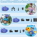Agoigo Kids Waterproof Camera - Children Underwater HD Video Digital Camcorder, Portable Travel Toy for Toddler - Ideal Christmas Birthday Gifts for Boys Girls Age 3-12 with 32GB Card (Dark Blue) by TinyTreasures Baby Boutique