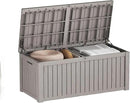 150 Gallon Resin Deck Box, Waterproof Outdoor Storage Bin for Patio Furniture, Pool Accessories, and Garden Tools, Lockable & UV-Resistant, Grey by CozyNest Decor