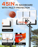 Mayfire Kids Basketball Hoop Adjustable Height 4-8.5 FT, Portable Basketball Goal System with 33'' Shatterproof Backboard for Kids Youth Teens in Driveway, Backyard, Outdoor Play by TinyTreasures Baby Boutique